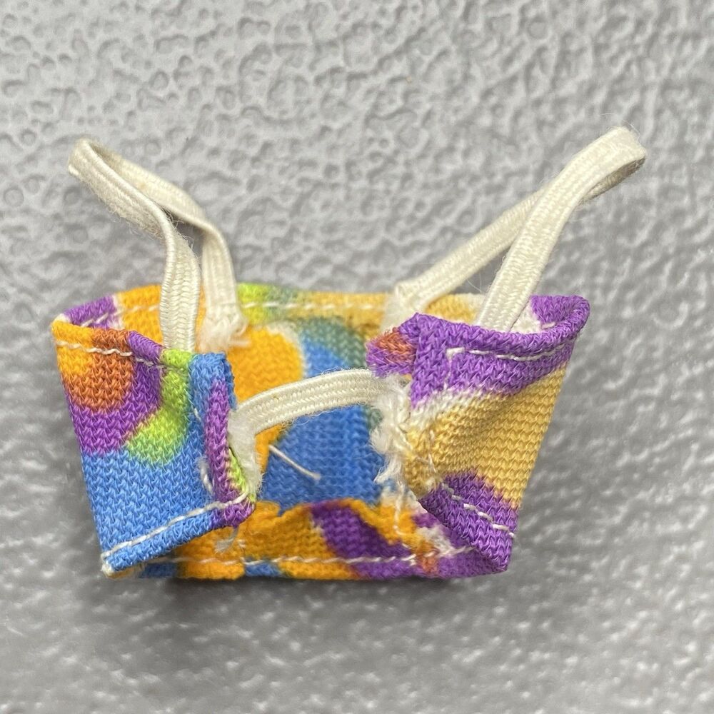 Vintage 1970s Barbie Clone MOD Psychedelic Swirl Tricot Halter Mini Skirt Bikini - Picture 5 of 7